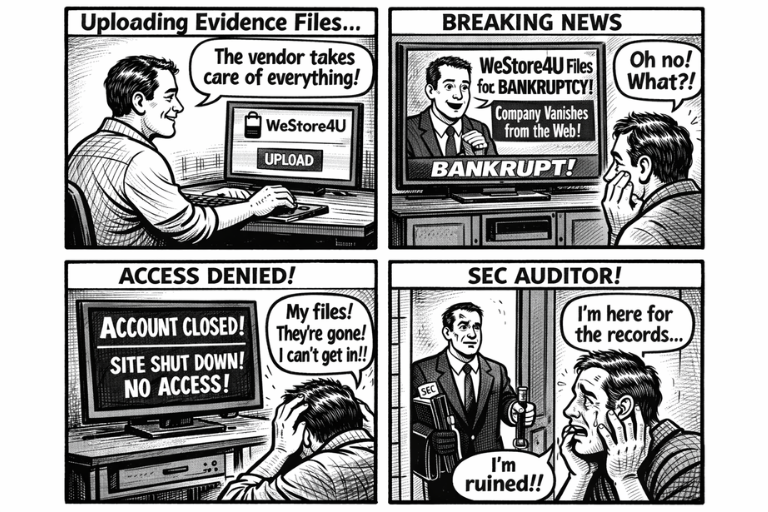 Comic showing what happens when a vendor goes bankrupt